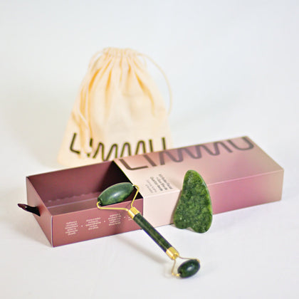 Roller Facial + Gua Sha de Quartzo Verde